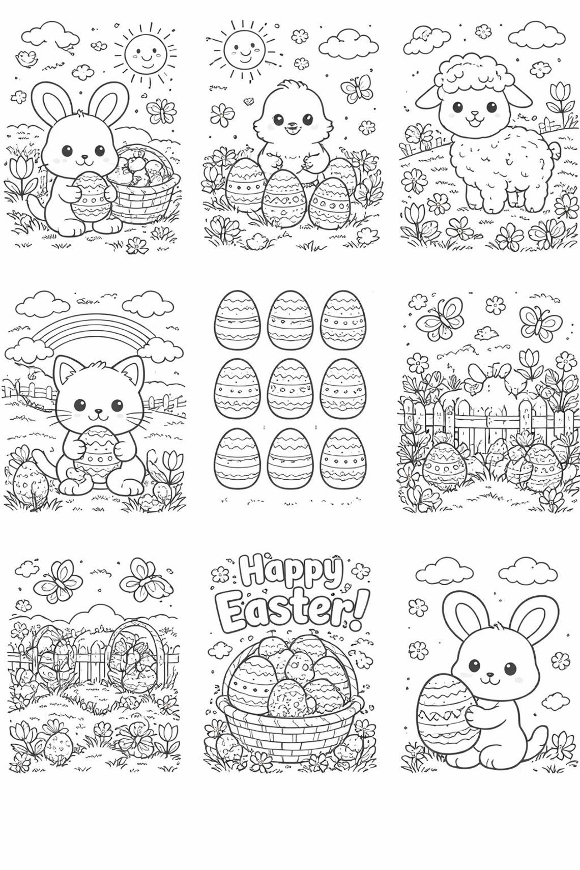 Easter Colouring Pages for Kids | Printable Easter Activity Pack | Cute ...
