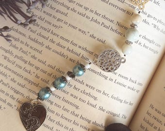 Fantasy Bookmark, Metal Hook Bookmark For Readers, Handmade Beaded Craft