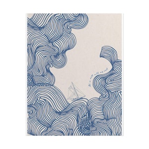 May include: A nautical-themed art print featuring a sailboat sailing on wavy blue lines. The artwork includes the phrase "It is well with my soul" in a handwritten font, set against a cream-colored background.