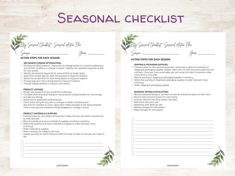 Etsy Listing Checklist Etsy Listing Template Etsy Printable Etsy