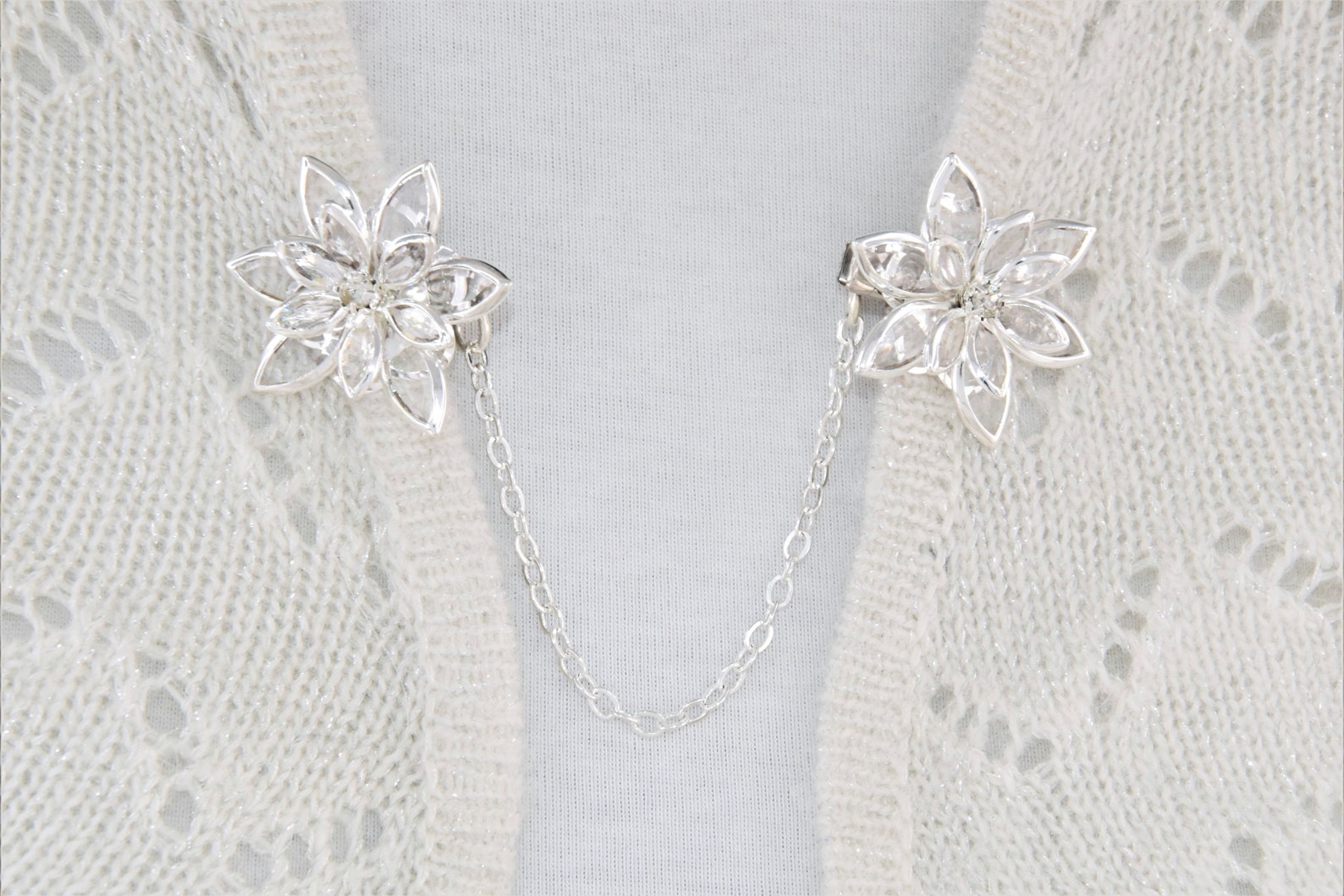 Cardigan clips sweater clips with single or double chain Etsy