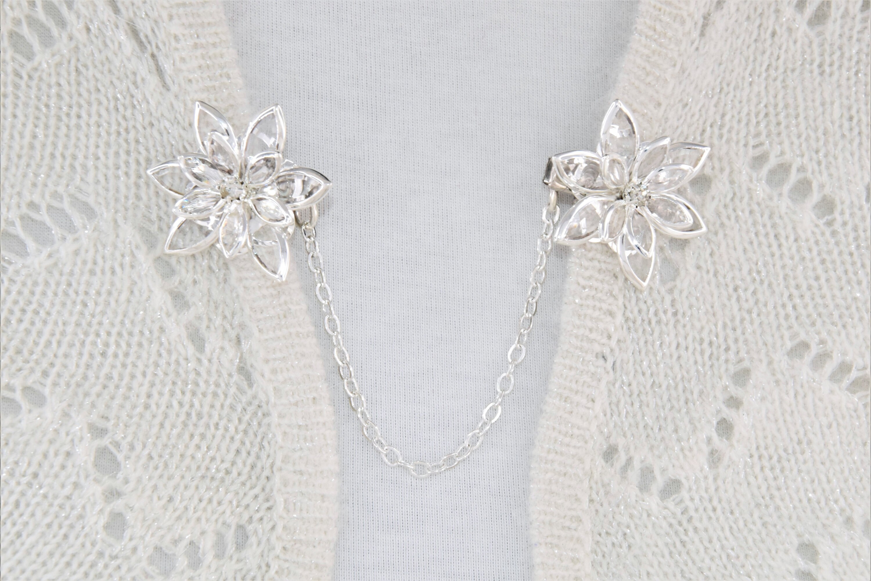 Cardigan clips sweater clips with single or double chain Etsy