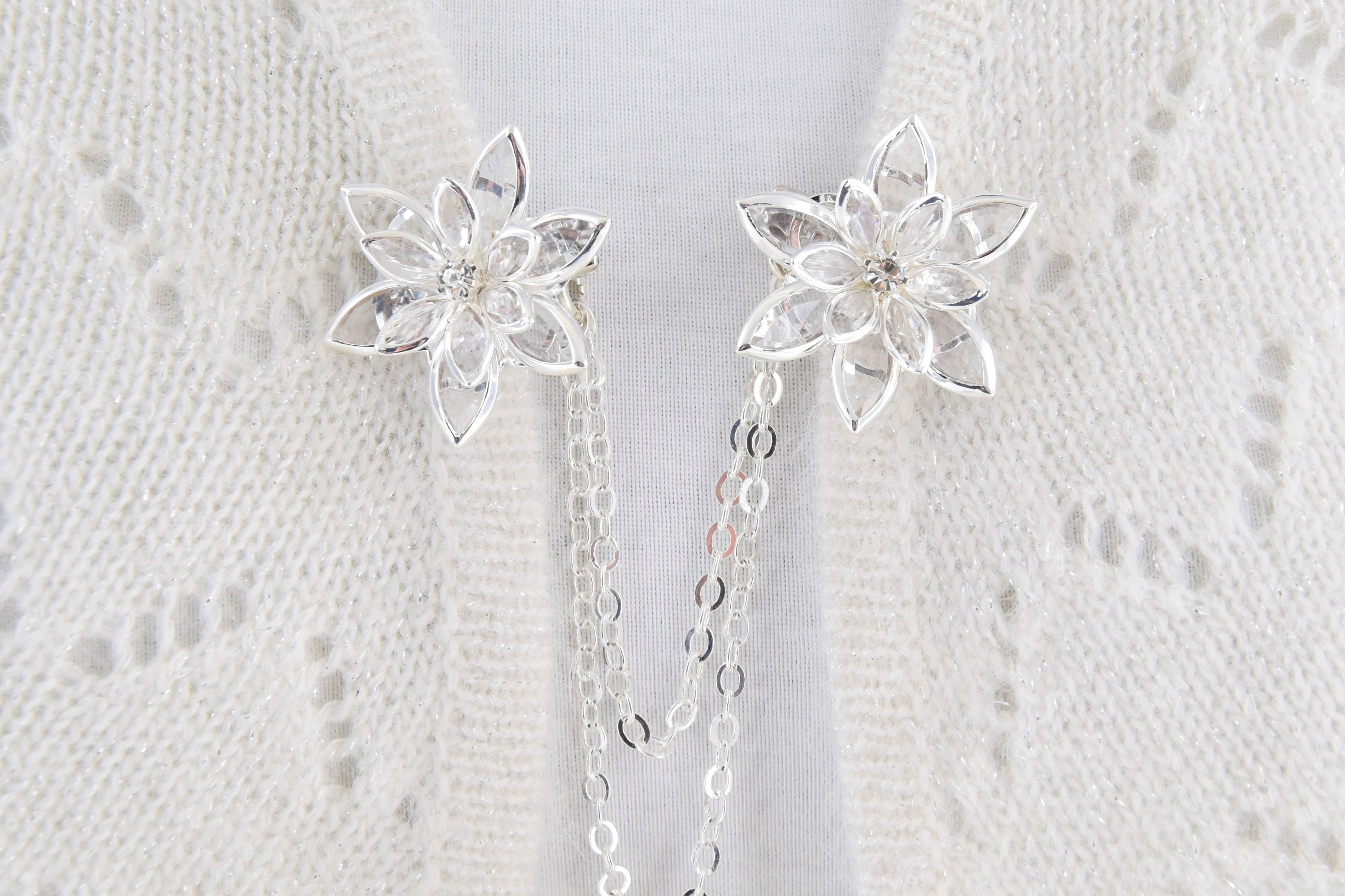 Cardigan clips sweater clips with single or double chain Etsy