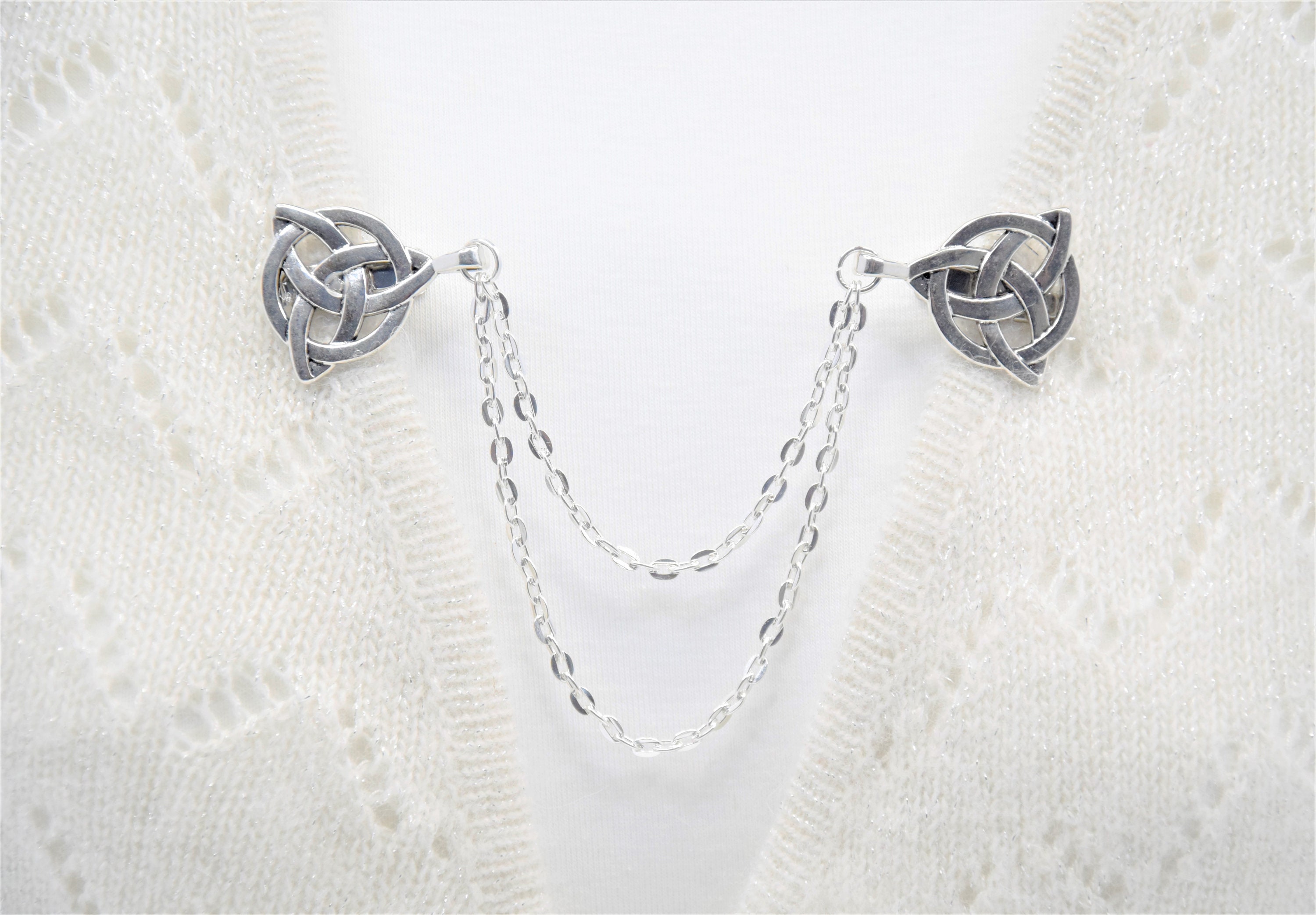 Cardigan clip Sweater clips with single or double chain Etsy