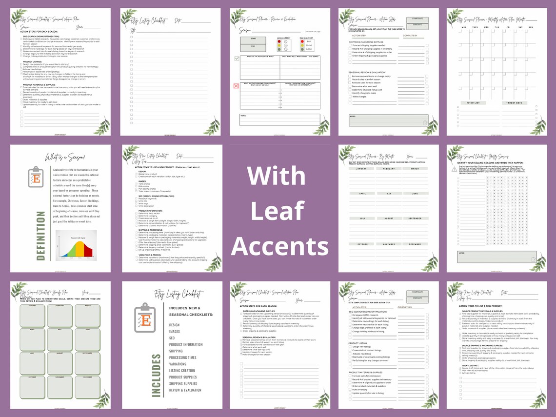 Etsy Listing Checklist Etsy Listing Template Etsy Printable Etsy
