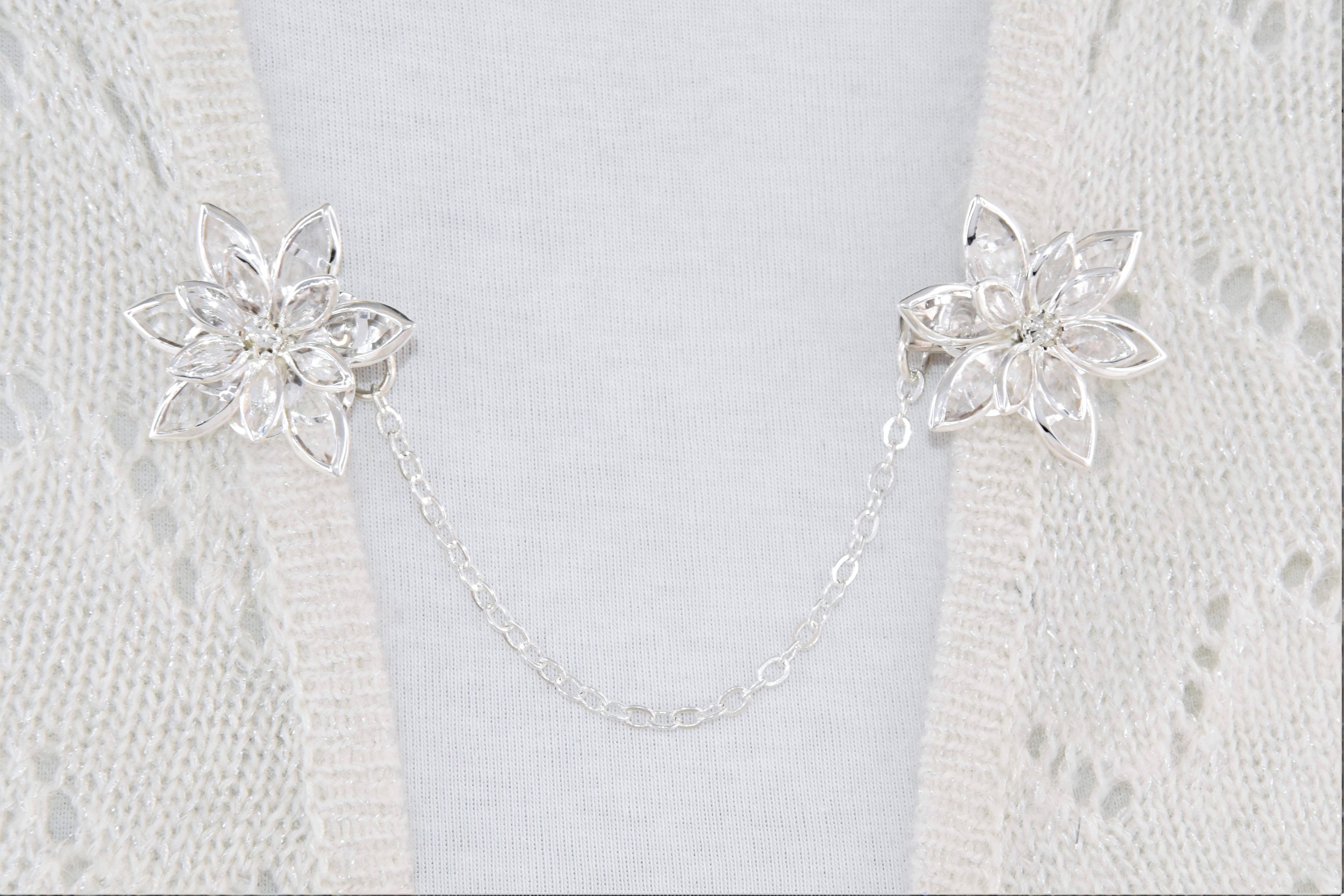 Cardigan clips sweater clips with single or double chain Etsy