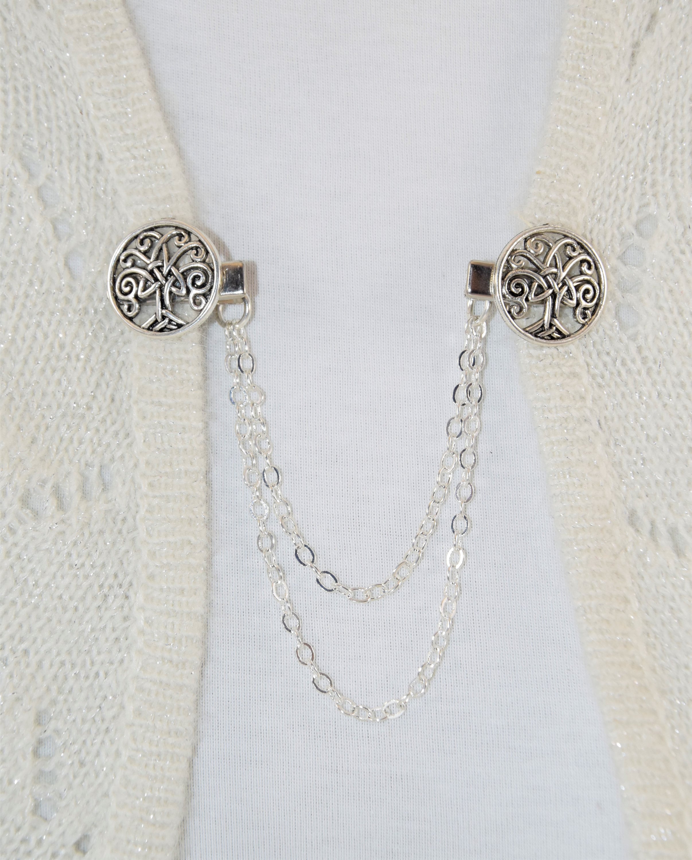 Cardigan clip sweater chain with single or double chain Etsy