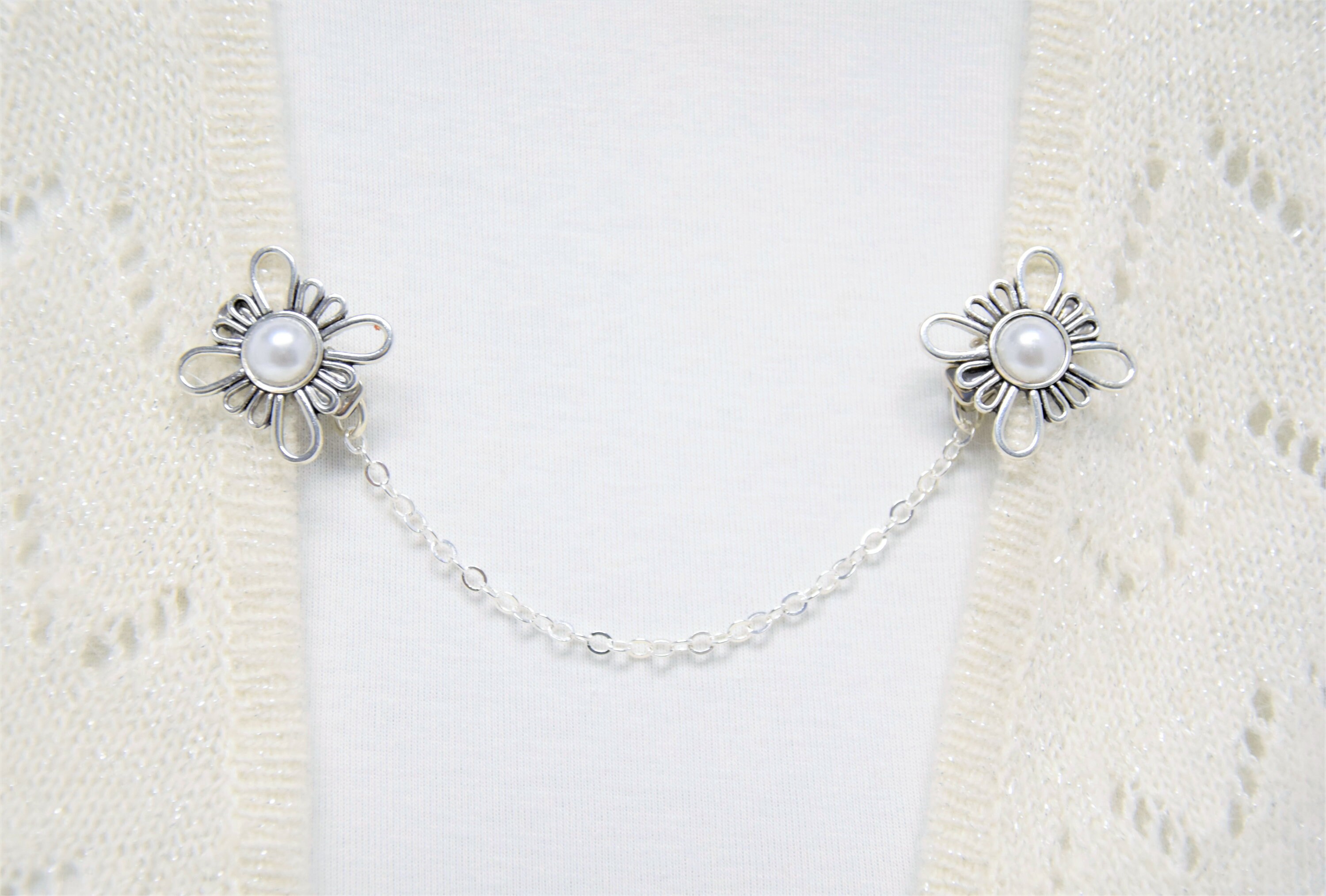 Cardigan clips sweater clips with single or double chain Etsy