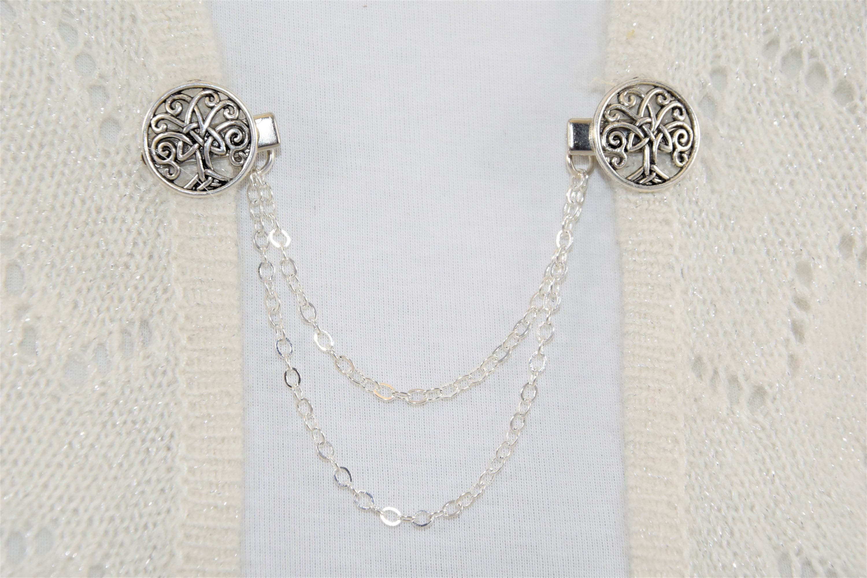 Cardigan clip sweater chain with single or double chain Etsy