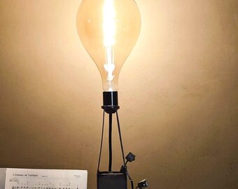 Hot air balloon lamp in steel. Unique piece