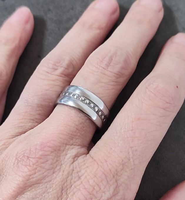 Importante Bague En Argent Massif Grenats Et Demi Perle De C