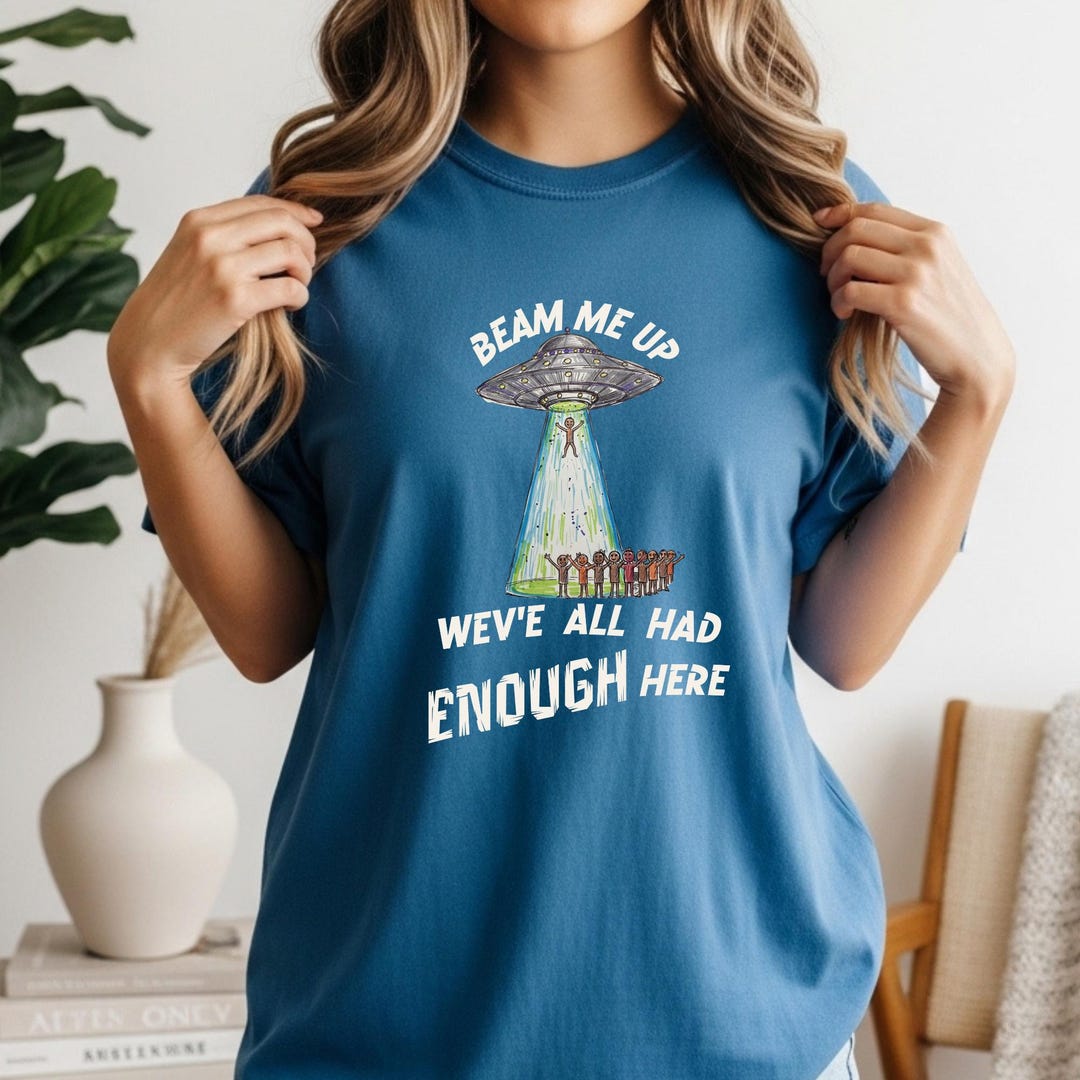 Funny UFO Alien Abduction T-shirt, Sci-fi Humor Graphic Tee - Etsy