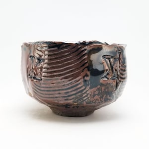 Tenmoku Chawan Matcha Tea Bowl, Natural Ash Glazed Yunomi