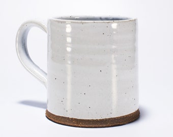 White Diner Mug, Handcrafted Stoneware Coffee Cup
