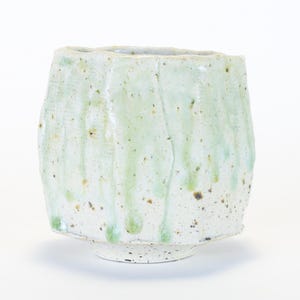 Speckled Stoneware and Ash Glazed Yunomi, Kurinuki Tea Cup