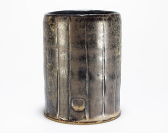 Brown Shino Whiskey Cup, Stoneware Highball Tumbler