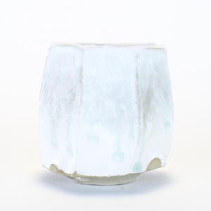Ash White  Grey Stoneware Yunomi, Kurinuki Tea Cup