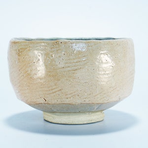 Orange Shino Chawan, Kurinuki Matcha Tea Bowl