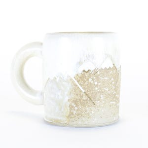 White Mountain Diner Mug, Handcrafted Stoneware Coffee Cup