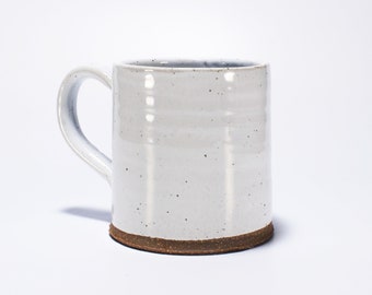White Diner Mug, Handcrafted Stoneware Coffee Cup