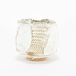 Rustic White Yunomi, Kurinuki Tea Cup