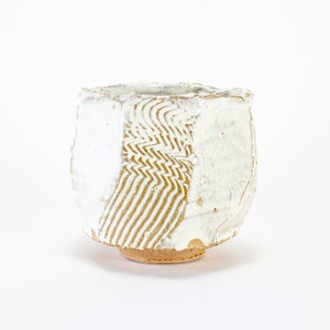 Rustic White Yunomi, Kurinuki Tea Cup