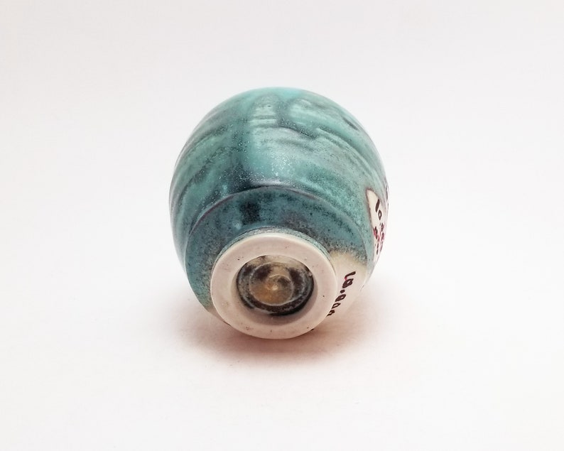 Urban Scrawl Cup Hand Painted Turquoise Porcelain Yunomi