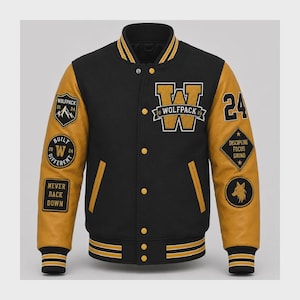 Custom Wolfpack Varsity Jacket Letterman Bomber Jacket Unisex College Fans