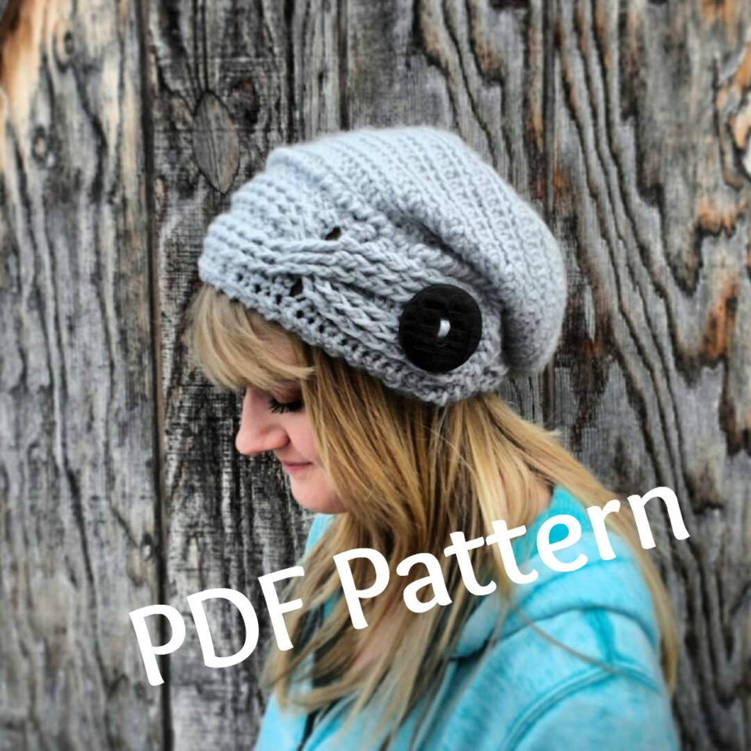 Twist & Slouch Cabled Beanie Crochet Pattern PDF Reversible Slouchy Hat ...