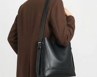 Soft Real Leather Tote Bag For Women, Large Crossbody Purse For Work Travel, Hobo Bag, Minimalist Leather Shoulder Bag,Perfect Gift For Mon