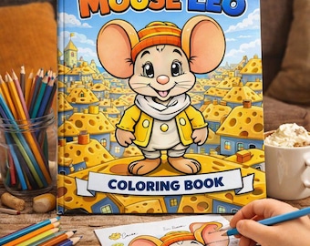 Libro da colorare per bambini, pagine facili (PDF scaricabile in formato A4) Topo Leo