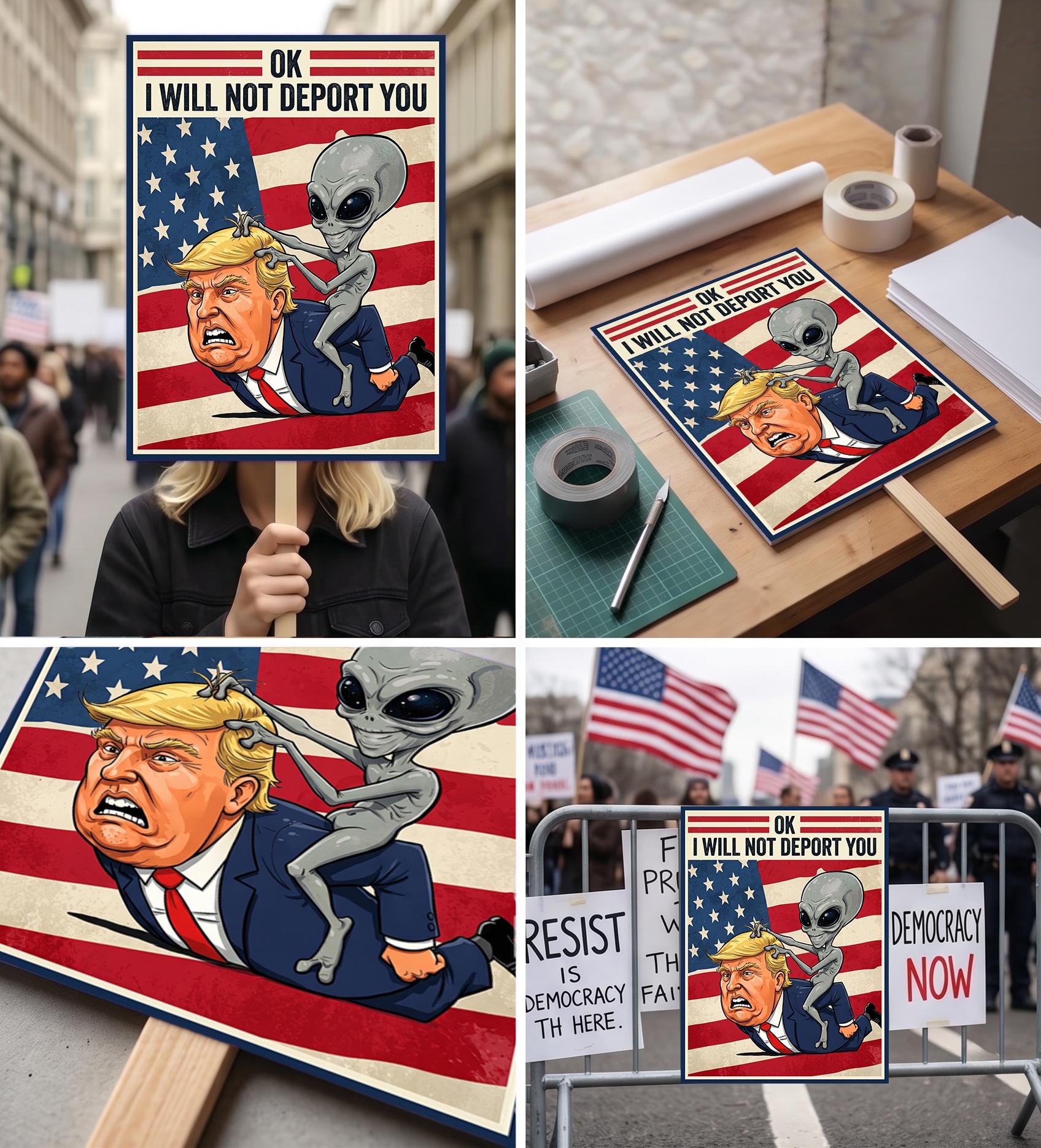 Anti Trump Protest Sign, Protest Poster, No King Protest Poster ...
