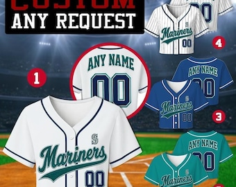 Maillot court de baseball pour femme personnalisé, haut court de sport avec nom et numéro personnalisés, cadeau pour une fan de l'équipe des Mariners de Seattle le jour du match