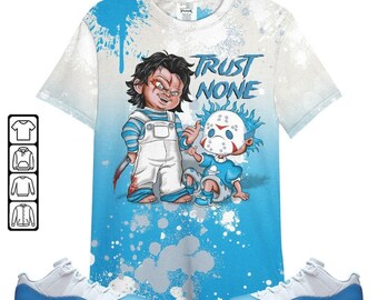 Camiseta, moletom com capuz, blusa de moletom sem capuz, jaqueta bomber, azul universitário, modelo Low 2026 11s - Trust No One Scary, melhor presente