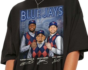 Vintage Giménez, Guerrero Jr. & Clement Toronto Blue Jays Baseball Shirt, Step Brothers Style Baseball Graphic Tee Gift For Fans