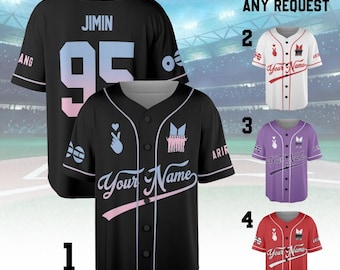 Personalisiertes Jimin95 Baseball-Trikot, Kpop Army World Tour Jersey, Bangtan Fan Merch mit Ihrem Namen, Bangtan Comeback 2026 Geschenk für Fan