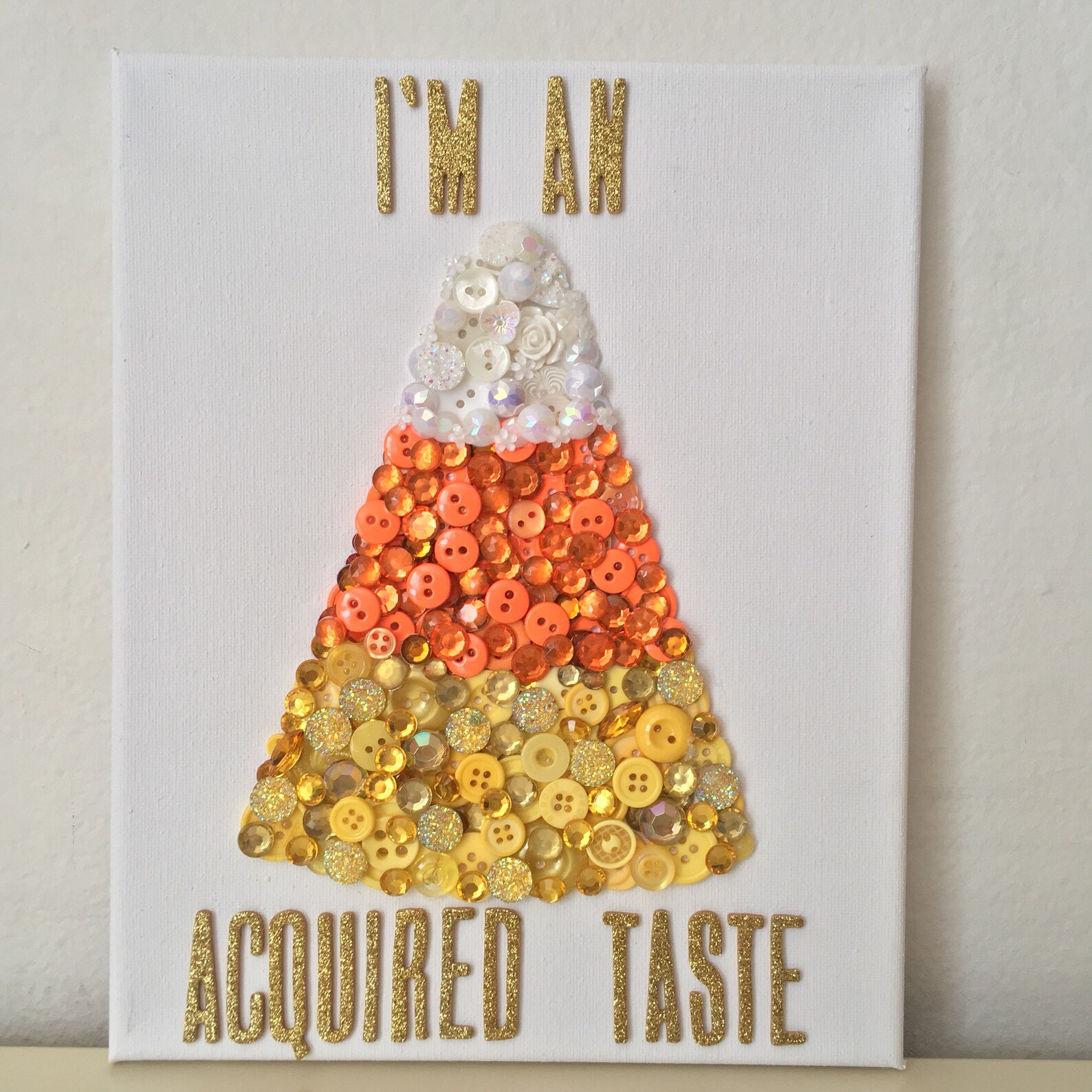 Candy Corn Button Art Made to Order Button Art Wall Art Etsy