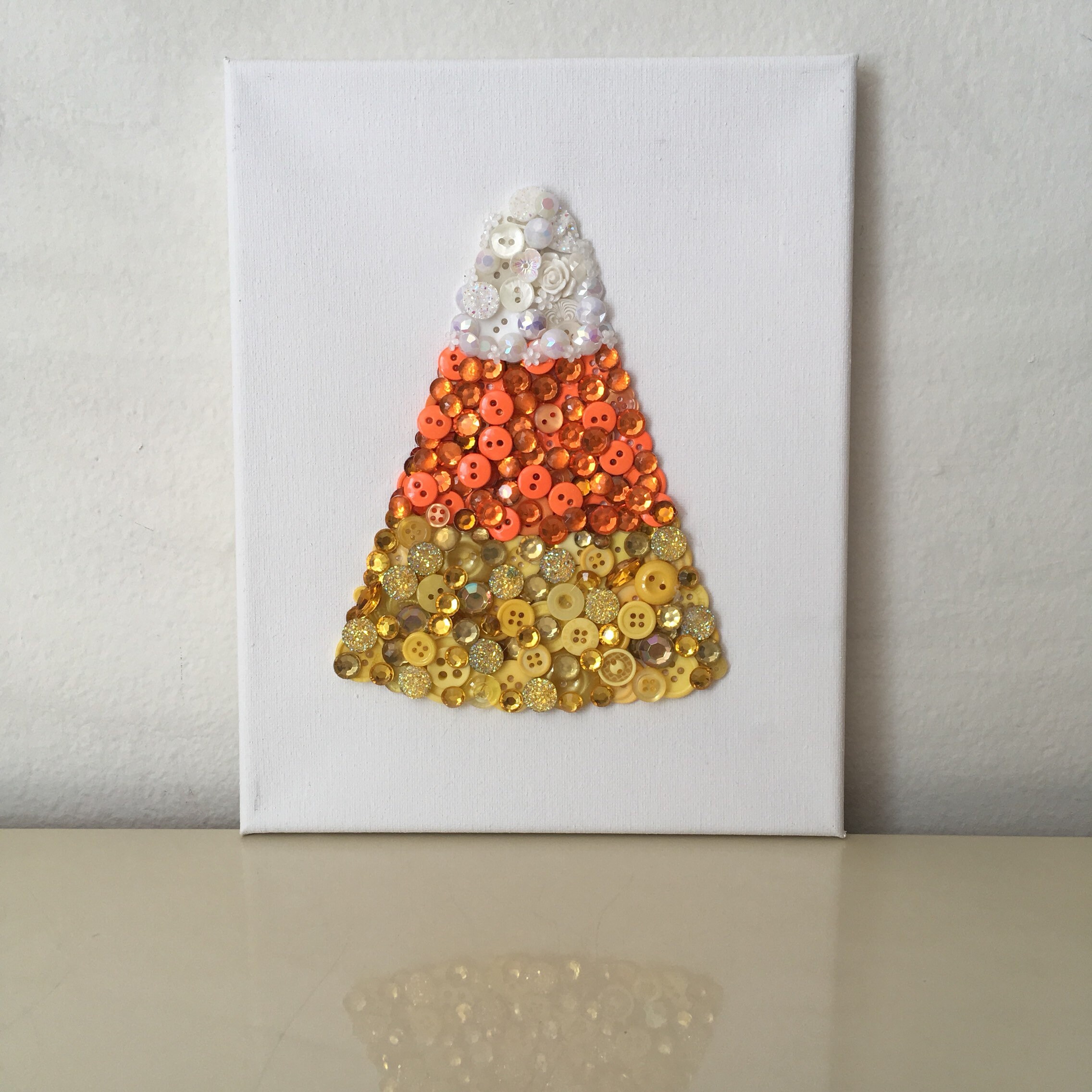 Candy Corn Button Art made to order button art wall art Etsy