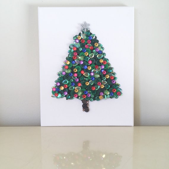 Christmas Tree Button Art Wall Art Home Decor Pine Tree Etsy