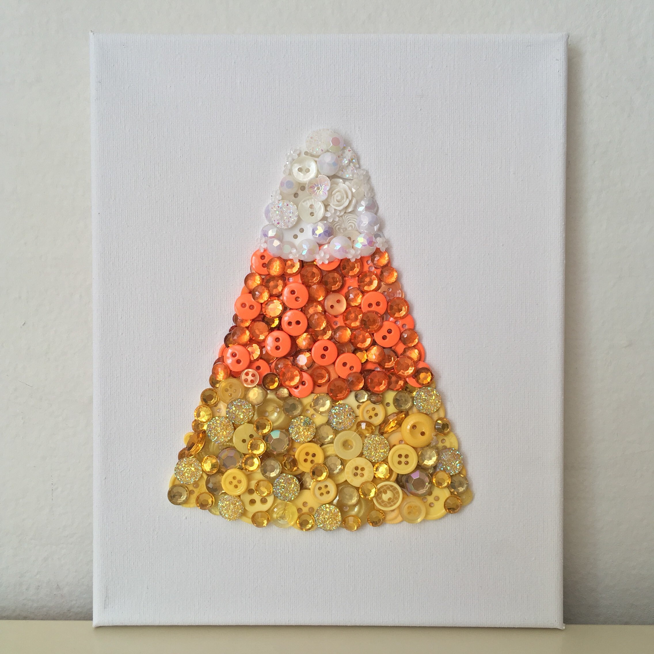 Candy Corn Button Art Made to Order Button Art Wall Art Etsy