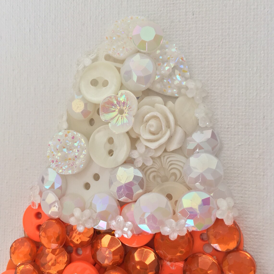 Candy Corn Button Art Made to Order Button Art Wall Art Etsy