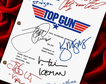 TOP, GUN Signed Movie Script, 1986, Full Screenplay, Birthday Gift, Unique, Movie Lovers Gifts, Maverick, Goose, Iceman, Movie Memorabilia