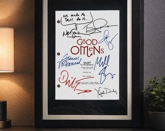 GOOD, OMENS Signed TV Pilot Script, Framed Screenplay, Birthday Gift, Movie Lovers Gifts, Horror Movie Gifts, Movie Props, Corpse, Bride