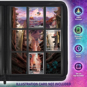 Charmander-Familien-inspirierte Illustrationen für Sammelordner, S&V 151 TCG-Sammelordner-Display, Digitaler Download, Michi-Methode, Glurak, Glumanda 165