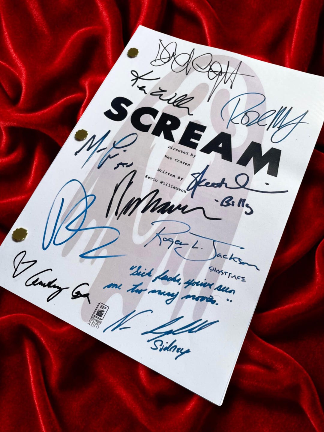 SCREAM, Signed, Movie Script, Birthday Gift, Horror Movie Gifts, Prop ...