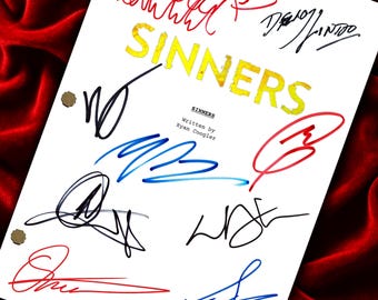 Sinners, Autograph, Movie Script, Screenplay, Sinners Movie, Signatures, Birthday Gift, Movie Lovers Gifts, Sinners Merch, Movie Props