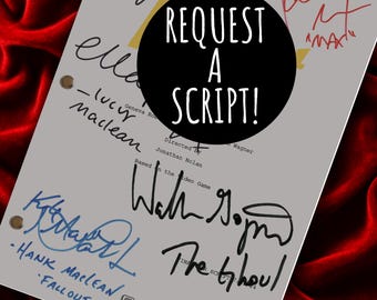 Custom Made Script, Personalised Script, Request a Signed Framed TV or Movie Script, Birthday Gift, Movie Lovers Gifts, Movie Props
