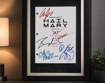 Project, Hail Mary Movie Script, Framed, Signed, Screenplay, Birthday Gift, Movie Lovers Gifts, Ryan, Gosling, Andy, Weir, Movie Memorabilia