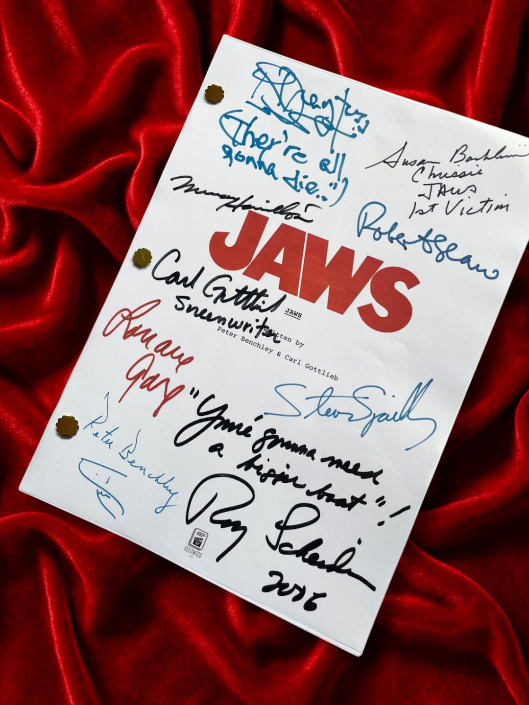Script Presents JAWS, Movie Script, Birthday Gift, Movie Lovers Gifts, Jaws Memorabilia ...