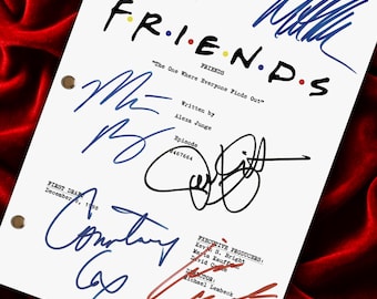 Friends Signed TV Script, Screenplay, Signatures, Autograph, Central Perk, Unique, Birthday Gift, Movie Lovers Gifts, TV Script, Movie Props